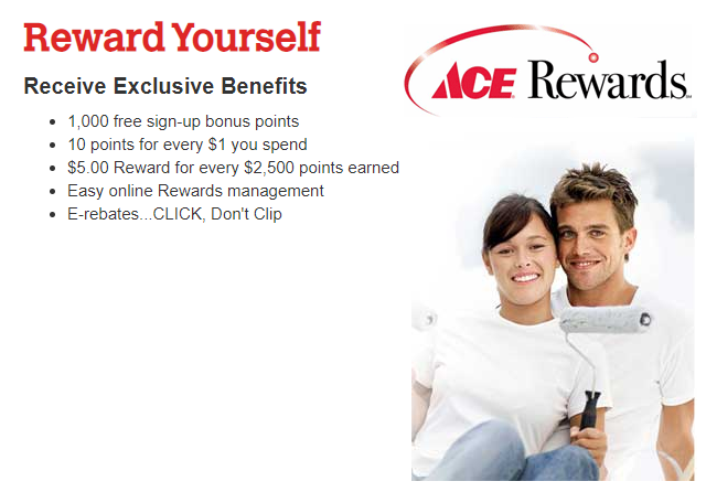 Ace rewards store card